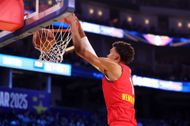Wembanyama was diagnosed with DVT after the recent NBA All-Star game (Image via Ezra Shaw/Getty Images)